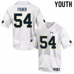 Notre Dame Fighting Irish Youth Blake Fisher #54 White Under Armour Authentic Stitched College NCAA Football Jersey VLA0499OB